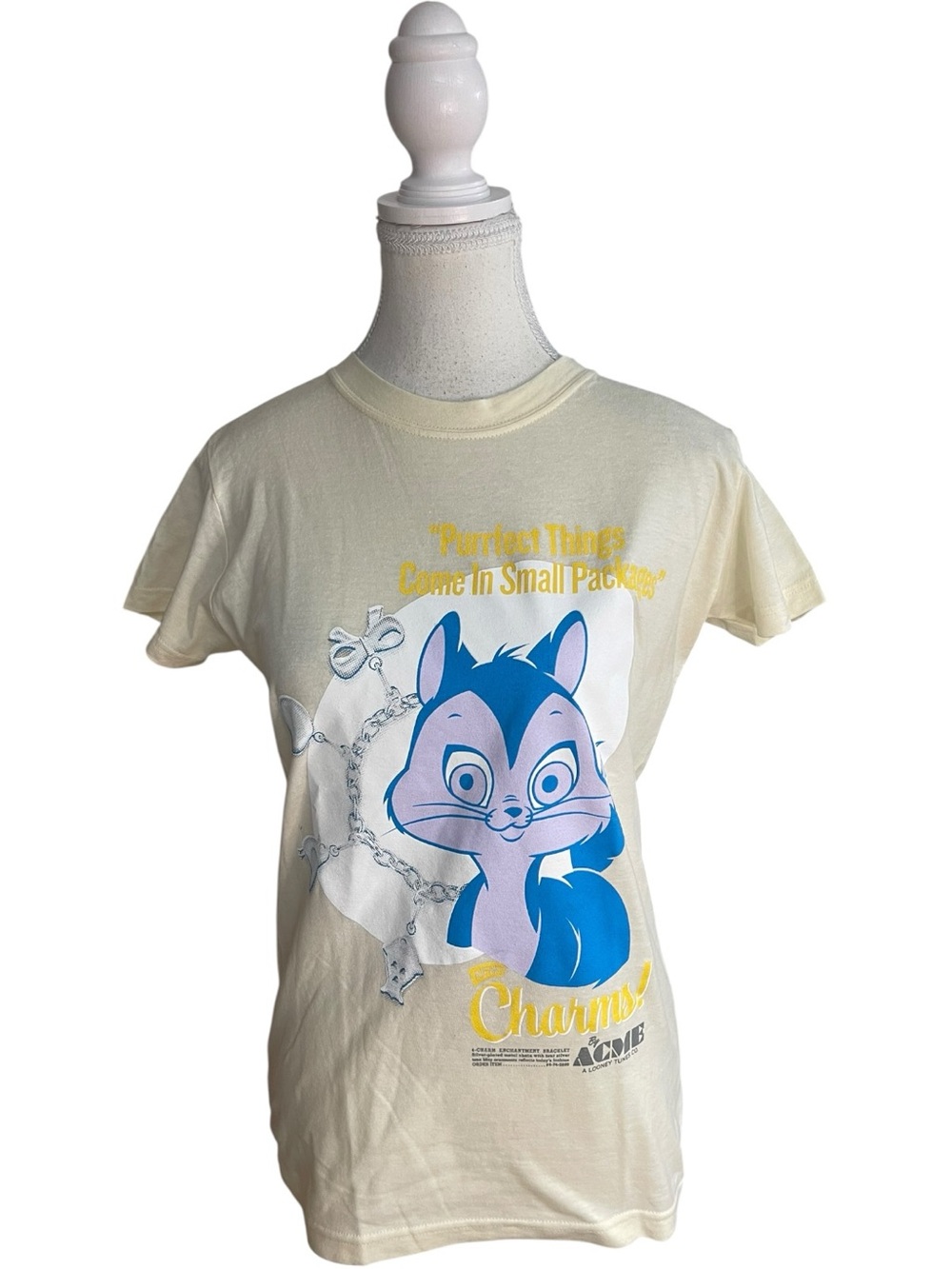 Looney Tunes Pussyfoot Graphic T-Shirt Cream Light Yellow
